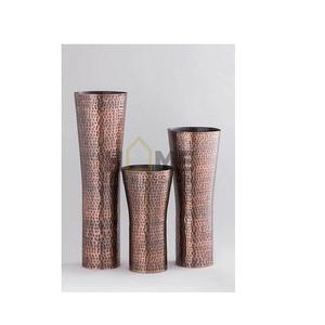 Design Decor Home Art Craft Modern Stylish Hammered <b>Vase</b> Luxury Antique <b>Tall</b> Metal <b>Vases</b> for Outdoor Events Weddings Handmade - Product Image 1