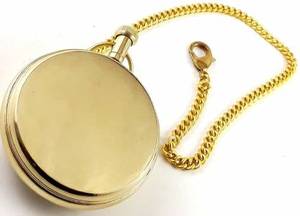 Handmade Golden Antique Solid Brass Gandhi <b>Watch</b> Roman Style Dial Polished <b>Pocket</b> <b>Watch</b> Long <b>Chain</b> Souvenir Valentine Day - Product Image 5