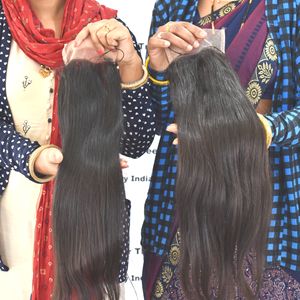 Extensions de cheveux humains cambodgiens de haute qualité, closure 5x5, ondulées, vierges brutes non traitées, avec alignement des cuticules du temple, style naturel - Product Image 4