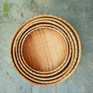 Bandeja decorativa de bambú para el hogar, posavasos redondos de bambú, Decoración de mesa ecológica, 2022 - Product Image 1