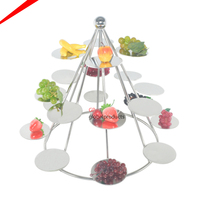 Présentoir de table en acier et métal, pour gâteaux de mariage, plateau en verre, présentoir alimentaire, forme carrée, 1 pièce