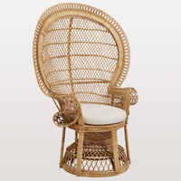 Chaise paon en rotin tressé de fabrication indonésienne, mobilier de jardin d'extérieur, style vintage, excellente qualité