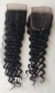 Extension de cheveux humains vierges, 22 pouces, dentelle foncée 4x4, style Loose Deep, avec closure en dentelle transparente, provenant d'un seul donneur, fournisseur indien - Product Image 5