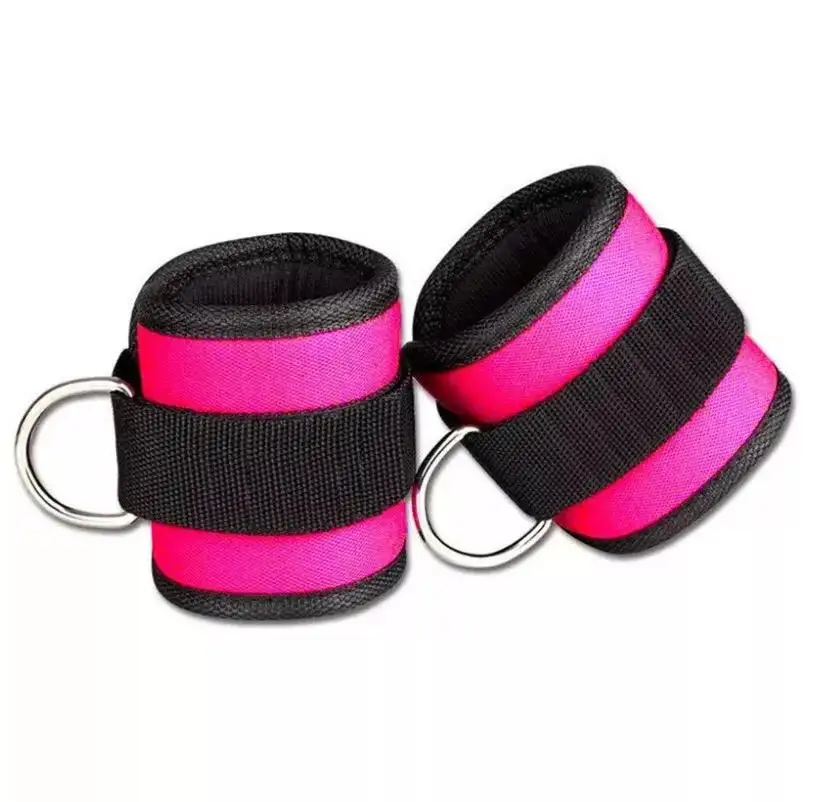 Tobilleras acolchadas cómodas y personalizadas para entrenamientos de gimnasio correas de tobillo/correa de tobillo con hebilla de metal fácil