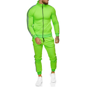 Chándal Deportivo de Primavera para Hombre, Talla Grande, Transpirable, con Cremallera Larga, de Algodón Verde - Product Image 3