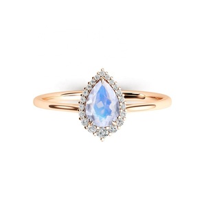 Anillos de corte de pera de compromiso de piedra lunar atractiva de Plata de Ley 925 Proveedor de joyería semipreciosa a precio de fábrica Tienda en línea - Product Image 3