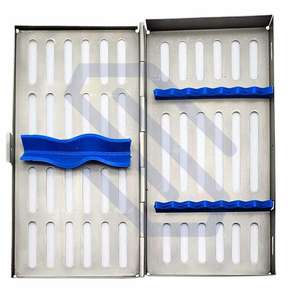 Dental <b>Sterilization</b> Cassette Tray Rack Box for Hair Transplant & ENT Surgical Instruments Stainless Steel CE Certified 7-Holder - Product Image 2