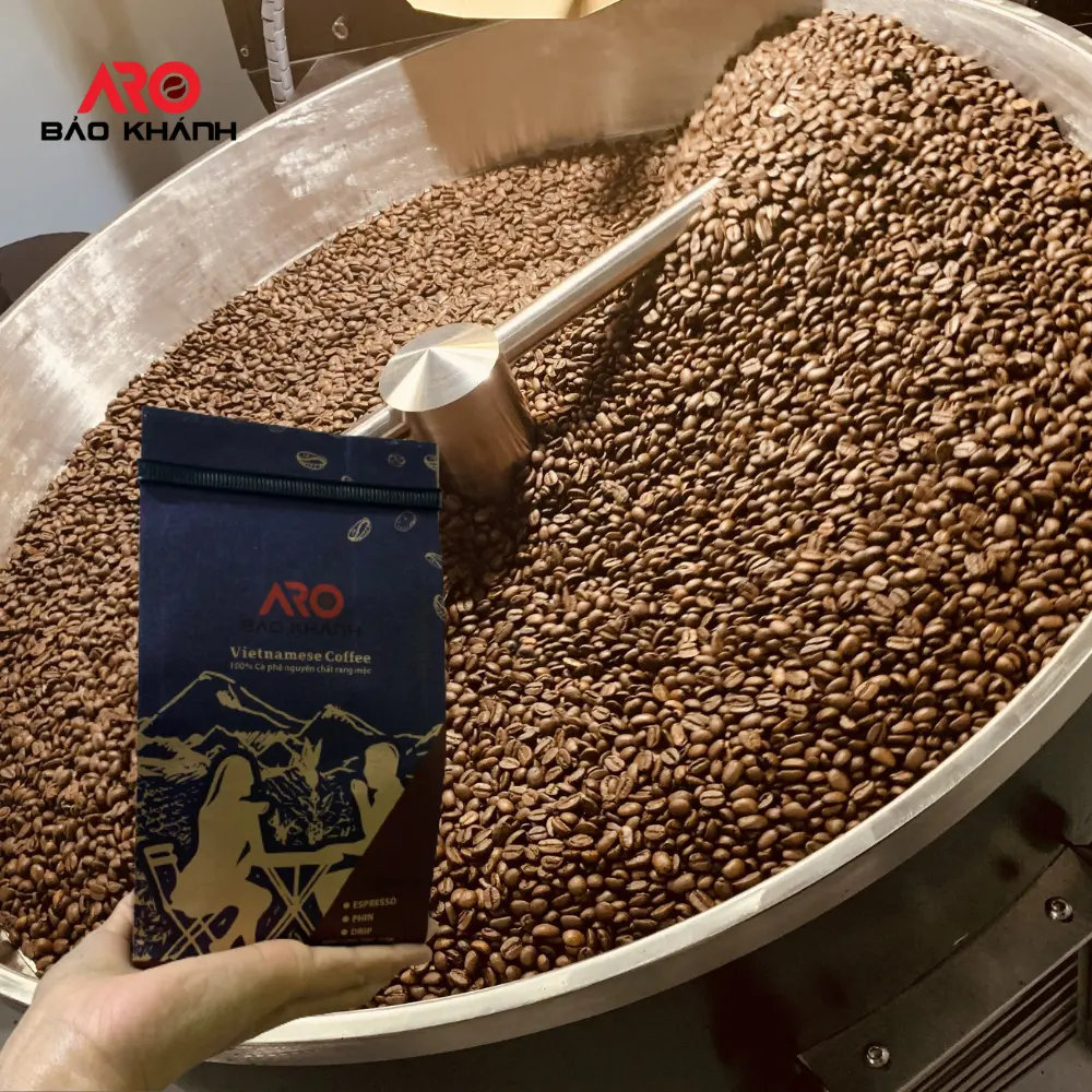 Robusta เมล็ดกาแฟอาราบิก้า0.25กก.,กลิ่นเข้มข้น OEM แข็งแรงเมล็ดกาแฟคั่วบริสุทธิ์ขม