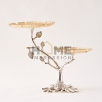 HOME IMPRESSION HI-2032 Soporte para Pastel de Aluminio de 3 Niveles, Ecológico, Dorado Brillante, Color y Forma Personalizables, Multifuncional, Decoración DIY