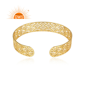 Brazalete de Plata de Ley 925 de Diseño Simple, Hecho a Mano, para Mujer, Chapado en Oro de 18k, Joyería de Regalo - Product Image 3
