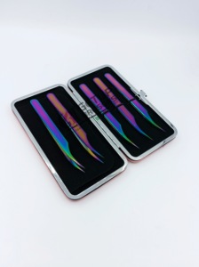 Pince à épiler d'extension de cils plasma arc-en-ciel de haute qualité outil de beauté en acier inoxydable avec logo personnalisé - Product Image 3