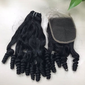 Extensions de cheveux naturels Remy alignés par Machine, lot de pièces, Double trame, mèches rebondies, de haute qualité, prix vente en gros - Product Image 1