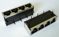Transformateur de type à trou traversant avec port LED 1x4 Connecteur jack modulaire RJ45 blindé