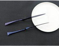 Ensemble de couverts en acier inoxydable 304 miroir bleu, 5 pièces, cadeau d'affaires contemporain par KSN