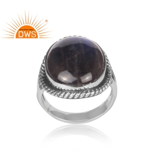 Anillo de cóctel de Gema labradorita ovalada Natural, hecho a mano, plata oxidada, anillo de lujo clásico, fabricante de joyería - Product Image 2