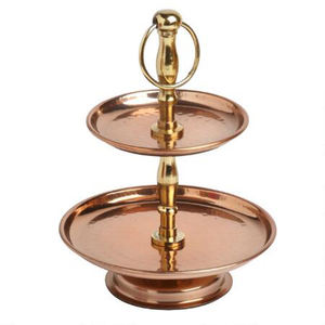 Soporte para servir tartas de cristal y metal, chapado en oro, redondo, para decoración de bodas y el hogar - Product Image 3