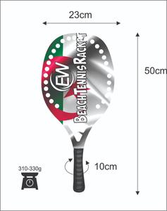 Raquettes de beach tennis et de padel sur mesure avec face en carbone et verre, poids 310-330g, longueur 50cm - Vos logos et combinaisons de couleurs - Product Image 3