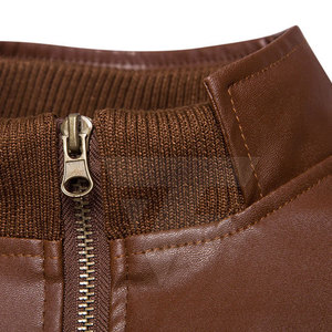 Chaqueta de cuero para hombre, ropa de calle, Color sólido, talla grande - Product Image 3