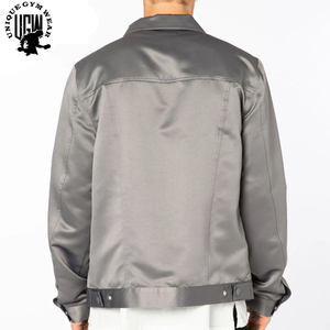 Chaqueta de satén elegante para hombre con cuello levantado con impresión de logotipo personalizado y diseño elegante para tela de lona de temporada de invierno - Product Image 3