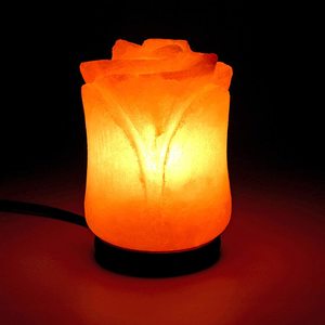 Lámpara de Sal Artesanal con Forma de Flor de Rosa del Himalaya, Mejora el Estado de Ánimo, Desodoriza el Aire, Mejora la Circulación Sanguínea, Reduce las Alergias, Impex Pakistán - Product Image 3