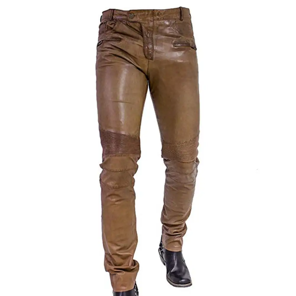 Hochwertige Lamm Lederhose 2021 Kleidung Neue Trendy High Quality Casual Fashion Lederhose mit geradem Bein