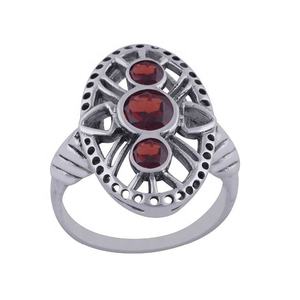 แหวนโกเมน925โรเดียมโรเดียมเงินแท้สำหรับผู้หญิงเครื่องประดับแฟชั่นสำหรับงานแต่งงานโดยตรง - Product Image 1