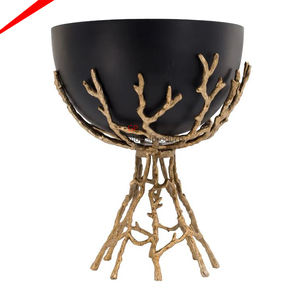 Bol à service ovales en métal pour salade, au design japonais, avec support de feuilles décoratives, bol de service pour le centre de table à manger - Product Image 5