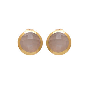 Genuino Piedra de Luna redonda de piedras preciosas pendientes de 925 de plata esterlina pendiente hecho a mano de joyería fina de plata - Product Image 1