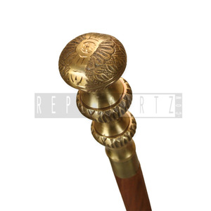 Bâton de marche pliant à manche en laiton massif avec manche en bois - Product Image 6