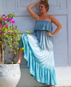 princess polly baby blue dress Mermaid Style Saree Gown with Tie-Dye Chiffon Drape  Saaj By Ankita
