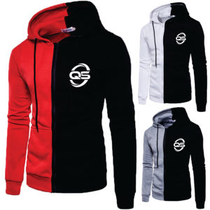 Custom logo plain split 2 tone colour block cut and sew sweatshirts two different multi color block hoodies - Product Image 5