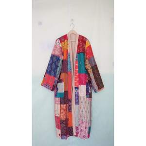 Robe de bain en coton imprimé à la main, tenue de plage, Kimono, 1 pièce - Product Image 2