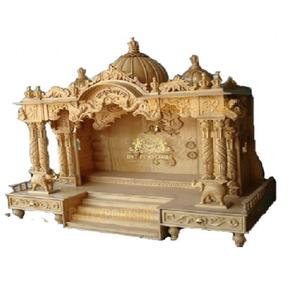 Achetez un temple/mandir en bois de teck pour la maison, Pooja Ghar en bois fait à la main pour la maison, temple en bois de teck massif fini à la main, prix d'usine, États-Unis - Product Image 1