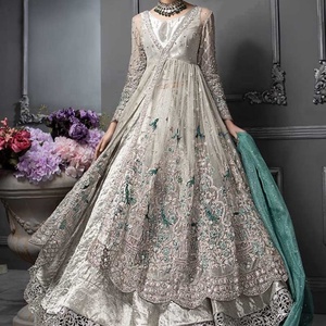 Veste de mariée avec robe Lehenga, élégante veste de mariée avec de belles perles de verre de cristal illuminées en pierre, fonctionne pour mariage, 2021 - Product Image 1