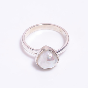 Gran oferta, anillo de regalo de boda de perla Biwa único hecho a mano de estilo étnico de alta calidad de Plata de Ley 925 para mujer - Product Image 4
