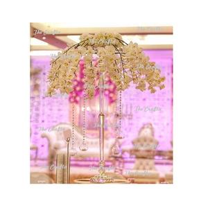 Centro de mesa de color dorado y hierro, centro de mesa de tamaño y forma personalizados para uso en decoración de bodas y eventos - Product Image 5