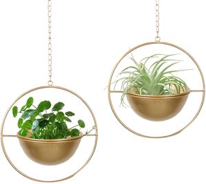 Metal Plant Hanger,Metal Round Hanging <b>Planter</b> Flower Plant Pot - Product Image 1