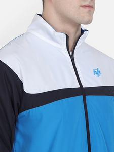 Huzaifa ชุดวอร์มกีฬาสำหรับผู้ชายชุดวอร์มคอแบบบล็อกสีฟ้าและดำ - Product Image 5