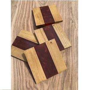 Haute qualité bois et résine pierre Coaster fait à la main thé Coaster café multi couleur résine Coaster fabricant inde cuisine utilisé - Product Image 1