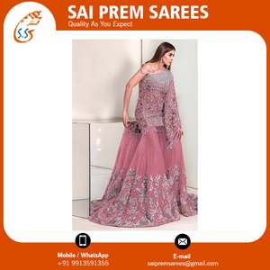 Vestido Maxi largo bordado de cuello alto moderno para Damas Indias para fiestas y bodas Impreso con cristales Precio - Product Image 2