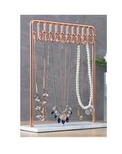 Metal Rose Gold Color Tableware Decorative <b>Necklace</b> <b>Holder</b> With Marble Base Premium Quality Jewelry Stand - Product Image 1