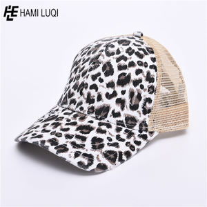 หมวกถักลายเสือดาวและหลังแบบเลือกได้ด้านหน้า3D ปักสำหรับชายหาดและตกปลา - Product Image 4