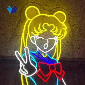 HONGSEN özel LED Neon ışıkları düğün odası için Flex akrilik Led mektup işık Neon burcu dekor sailor moon neon