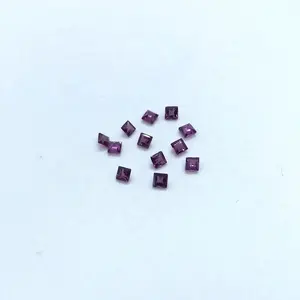 Obral! Kualitas AAA TERBAIK Natural Faset 3Mm Ungu Rhodolit Garnet Square Cut Batu Permata Longgar dari Pemasok Produsen