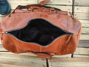 CLC indien Vintage fait à la main en cuir de chèvre véritable sac de voyage unisexe grand nuit Logo personnalisé bonbons mode crochet boucle - Product Image 4