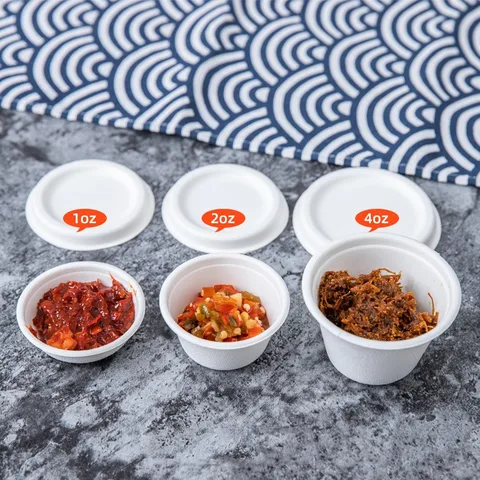 Plant Fiber Eco Anti-oil Sugarcane Disposable Flat Cup Lids Biodegradable Bagasse Sip Lid