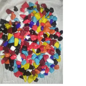 multi colored glass pebbles in assorted colors suitable for interior decoration