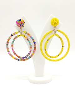 New Arrival Multicolor SequinsผสมลูกปัดDrop Hoopต่างหูเครื่องประดับของขวัญพิเศษสำหรับคริสต์มาสขายส่ง - Product Image 5