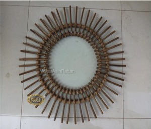 กระจกหวายกรอบงานฝีมือแท้สำหรับตกแต่งบ้านหรือสไตล์บาหลีอินโดนีเซีย - Product Image 1