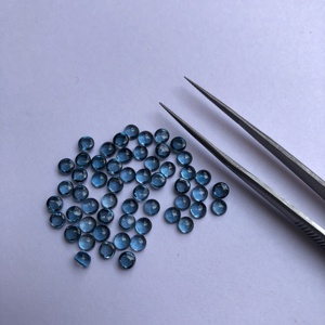 5mm Natural London Blue Topaz Smooth Round Semi Precious Cabochon Venta al por mayor Piedra suelta para la fabricación de joyas Fabricante en línea - Product Image 1